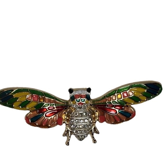 Colorful Insect Brooch with Rhinestones - Picture 4 of 4